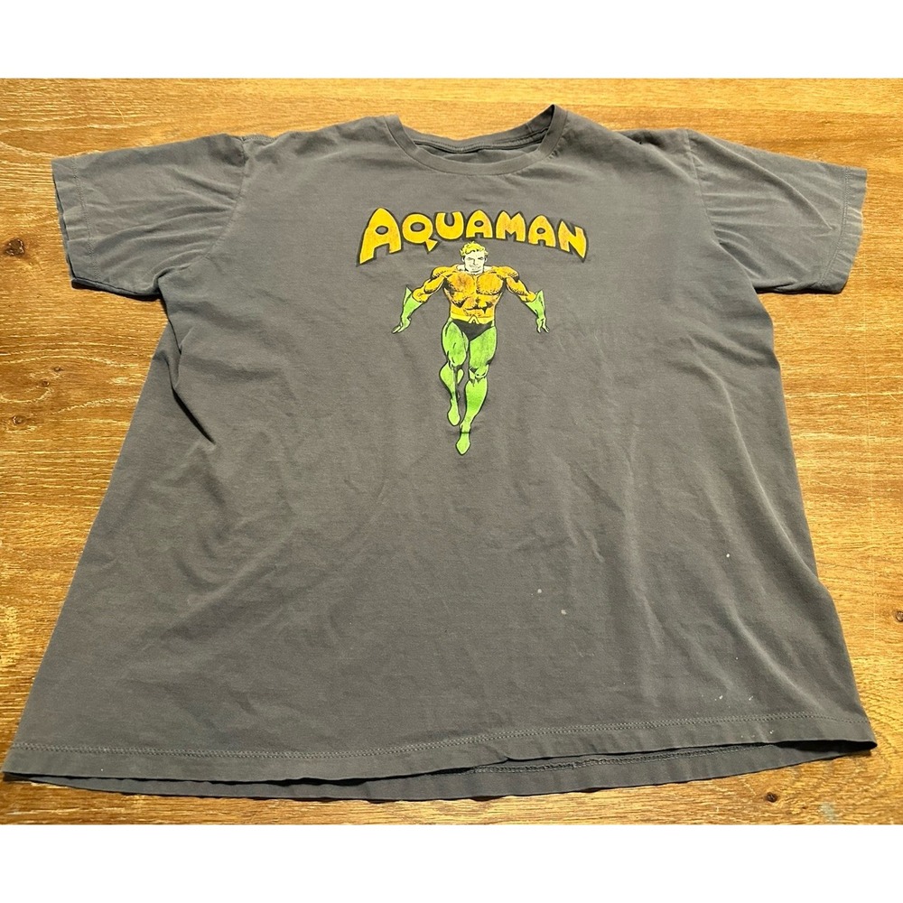 VTG Y2K DC Comics Originals Aquaman Graphic T-Shirt Gray size XL/2XL